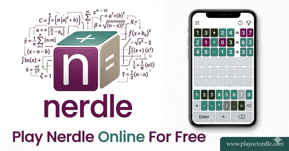 Nerdle math equation puzzle gameplay
