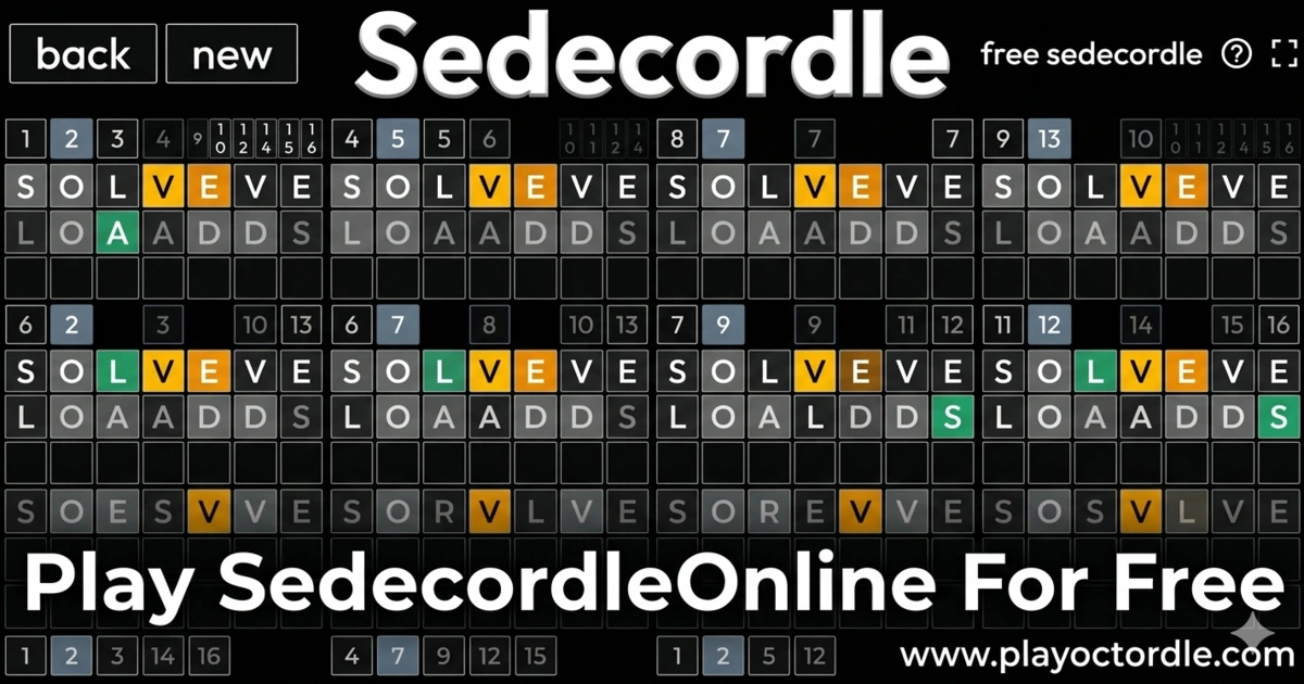 Sedecordle sixteen-grid word puzzle gameplay